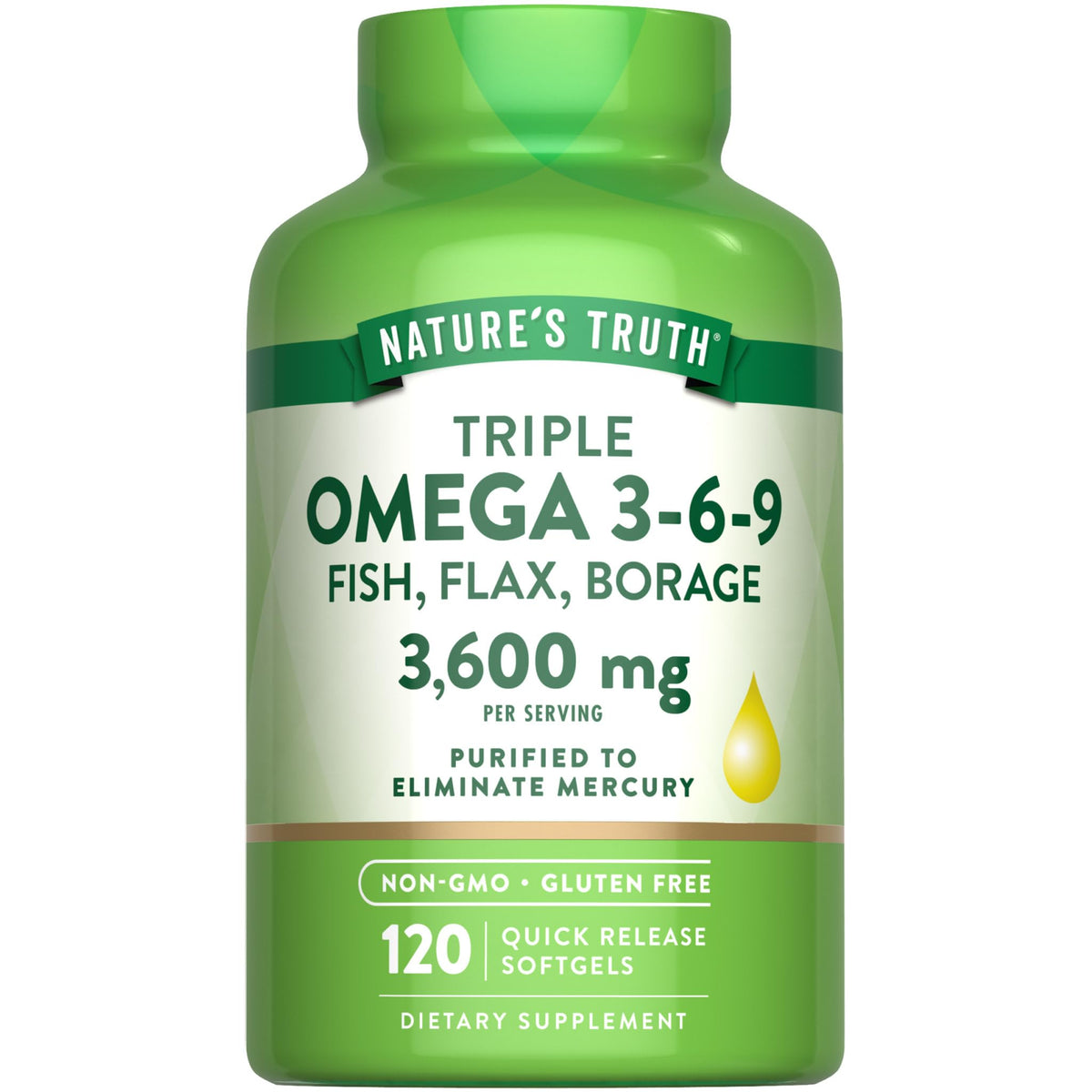 Omega 3-6-9 Softgels 3600mg 120 Count A524