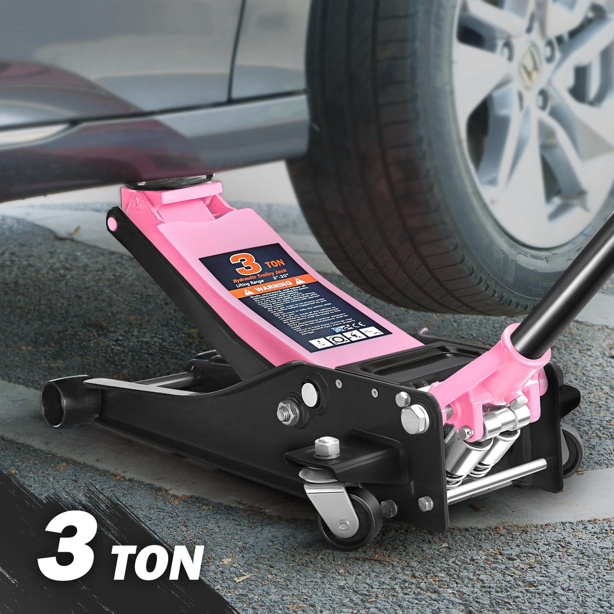 Low Profile Hydraulic Trolley Floor Jack 3 Ton Pink Z3708