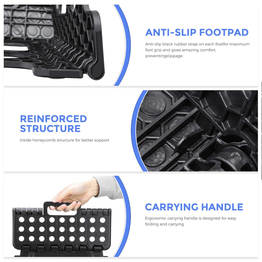Black 1 Pack Folding Plastic Step Stool Y34533