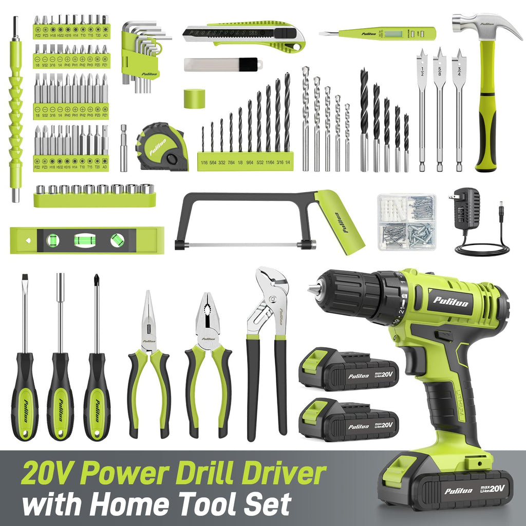 199-Piece 20V Cordless Drill Driver Power Tool Set with Toolbox K820428