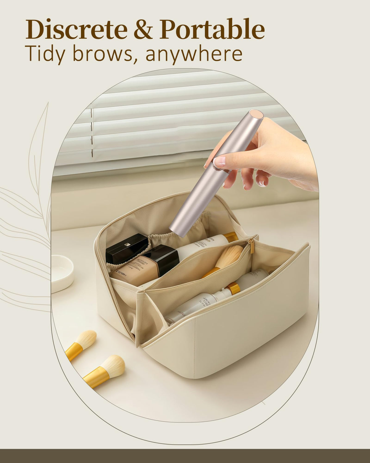 Rechargeable Eyebrow Trimmer with 2 Replacement Heads & LED Light A6084