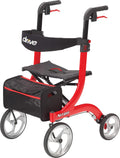 Red 4-Wheel Rollator with Seat A73800