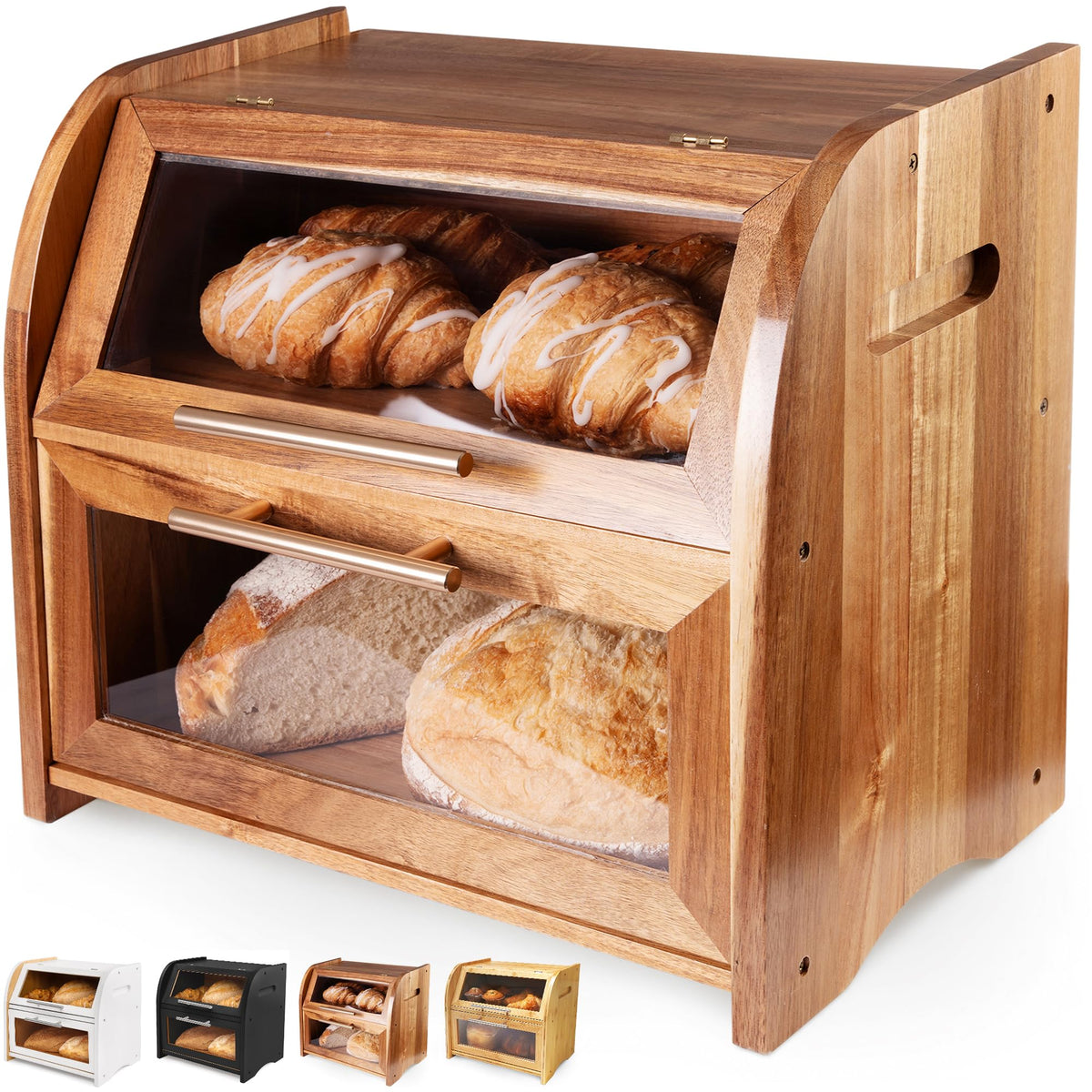 Acacia Wooden Bread Box N84437