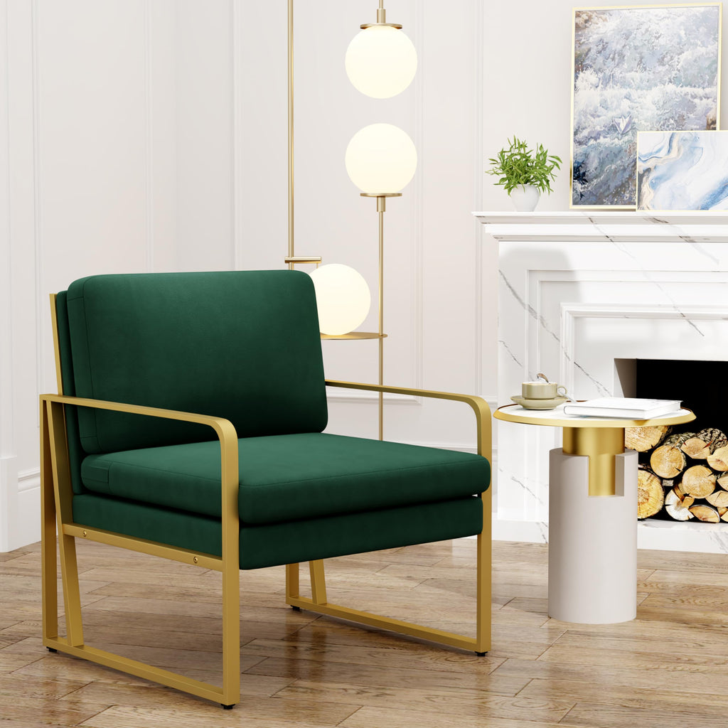 Velvet Accent Chair Set of 2 Green G9822