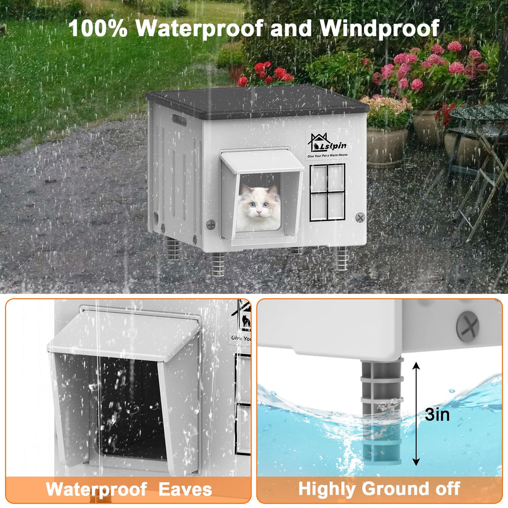 Heated Insulated Elevated Cat House X2756