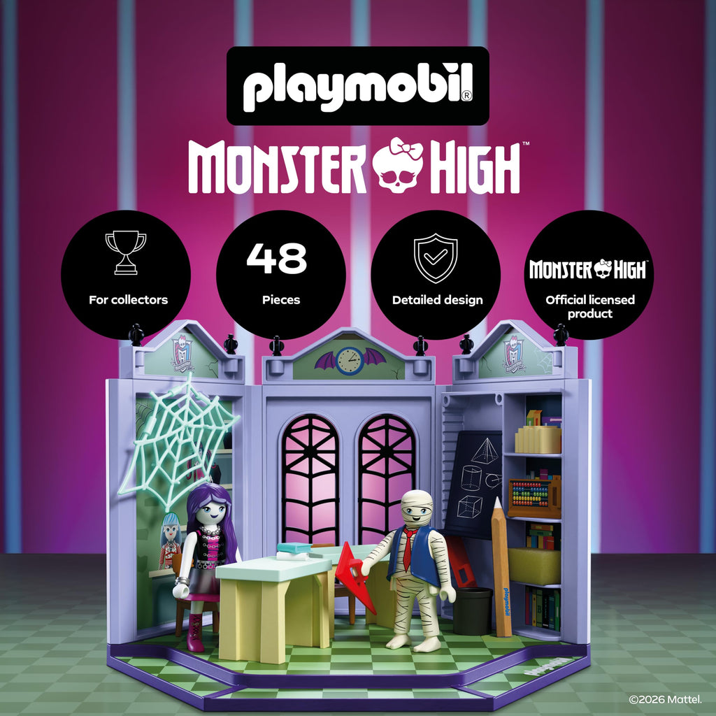 Monster High Classroom Playset with Blackboard & Glow‑in‑the‑Dark Spider Web V325
