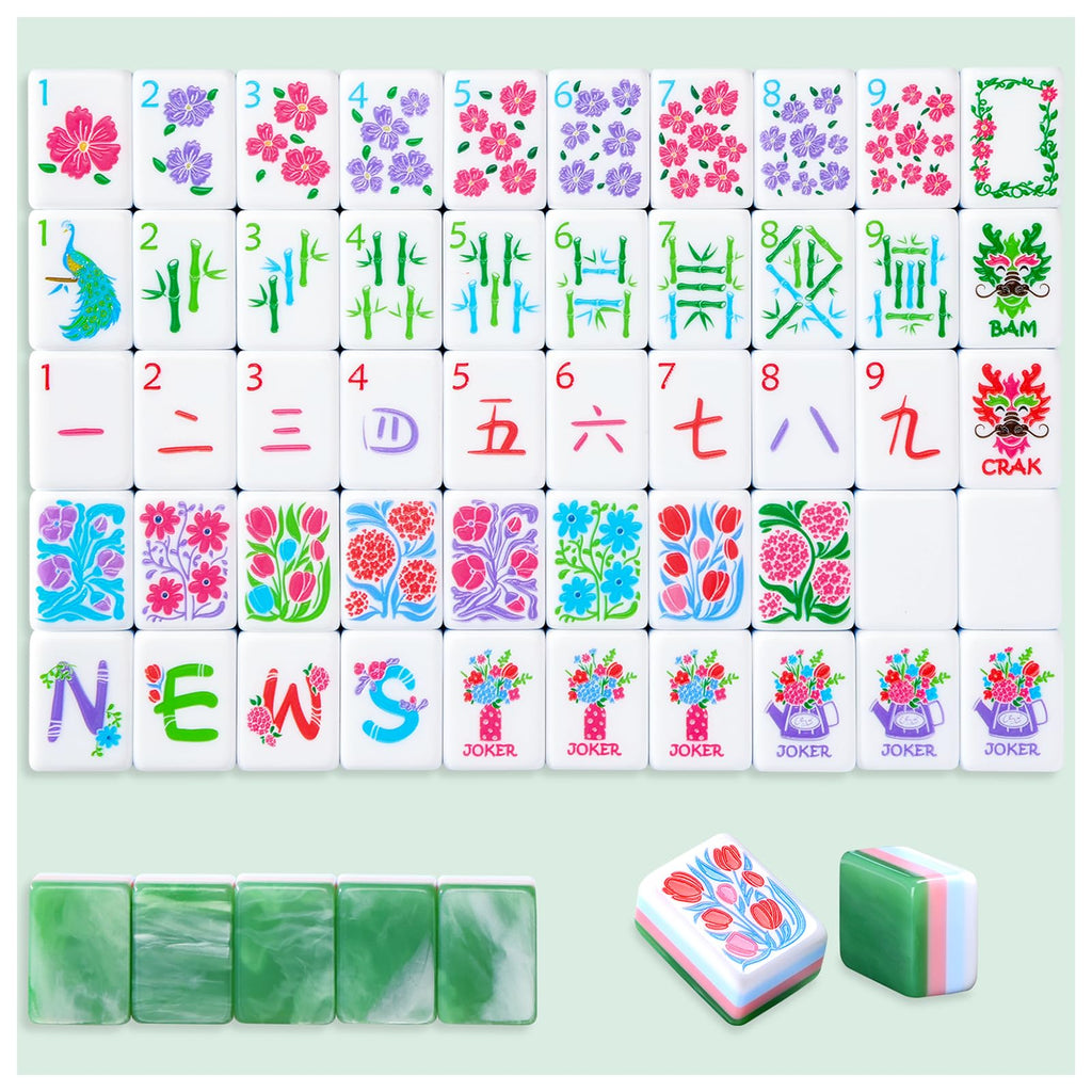160 Acrylic Engraved Mahjong Tile Set A234770