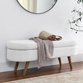 Oval Storage Bench with Rubber Wood Legs R522