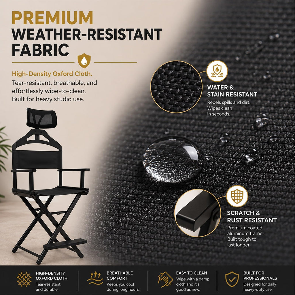 Extra Tall Aluminum Foldable Makeup Artist Chair D560346