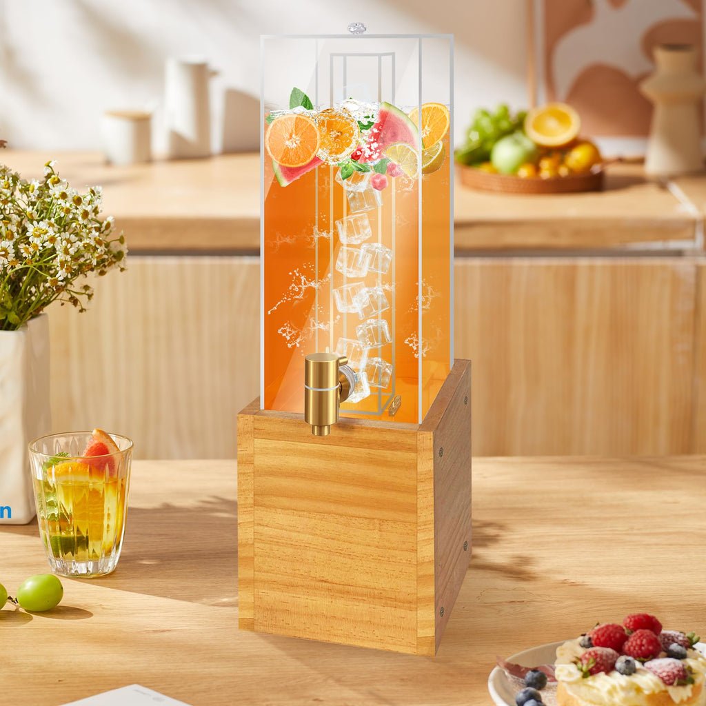 1.8 Gallon Drink Dispenser with Wood Stand S8713