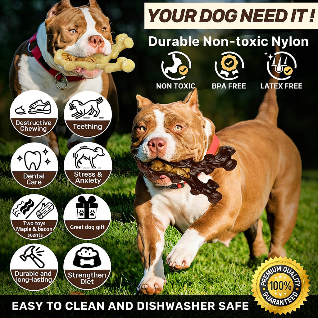 2 Pack Dog Chew Toys for Medium Large Breed F838