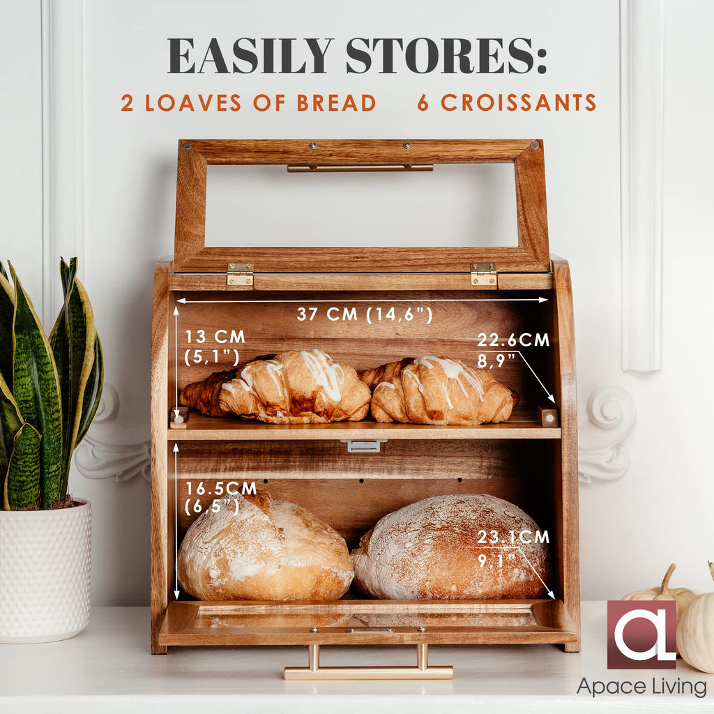 Acacia Wooden Bread Box N84437