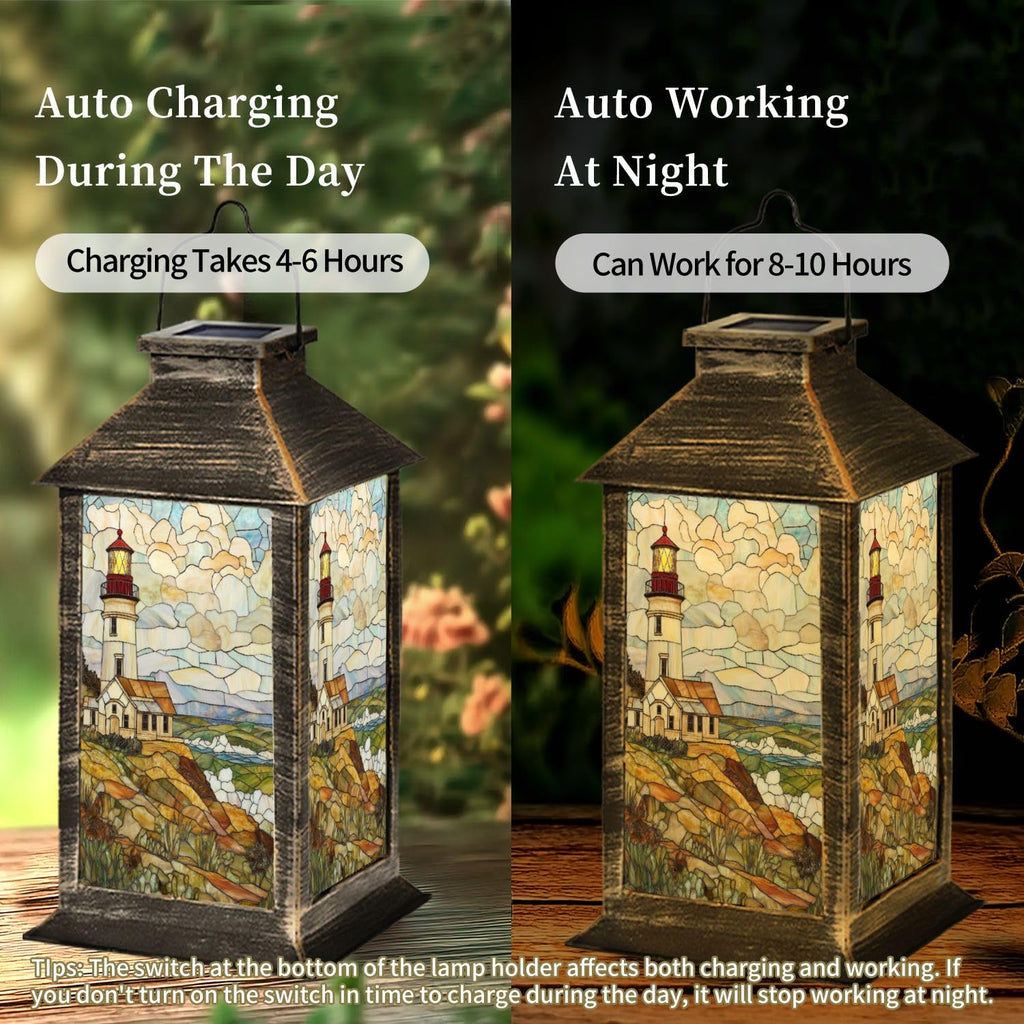 Solar Powered Outdoor Waterproof Hanging Lantern 1 Pack L5475