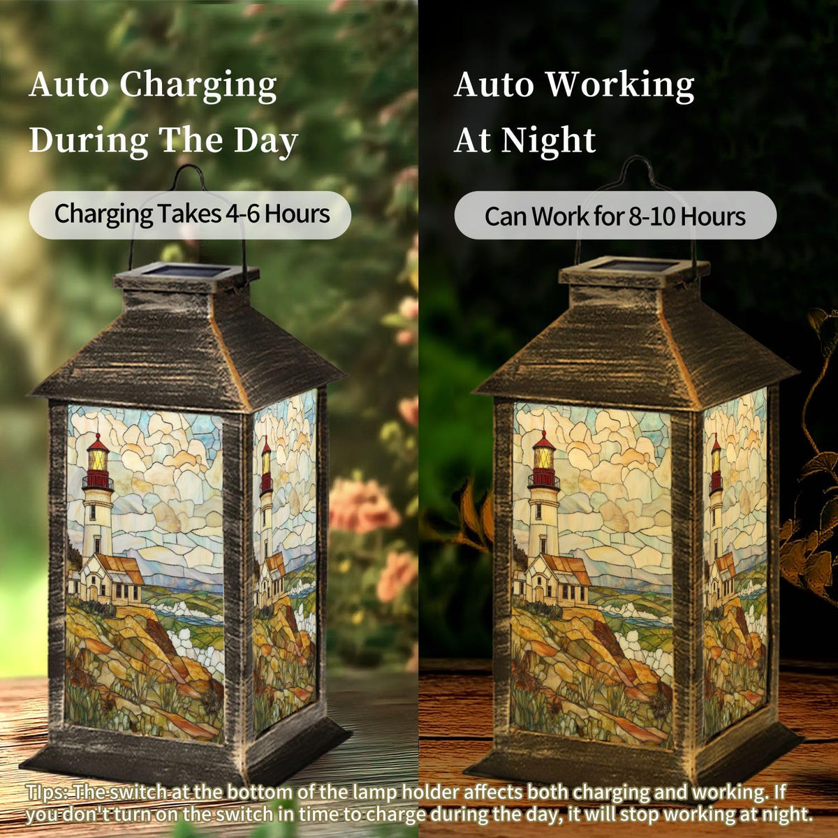 Solar Powered Outdoor Waterproof Hanging Lantern 1 Pack L5475