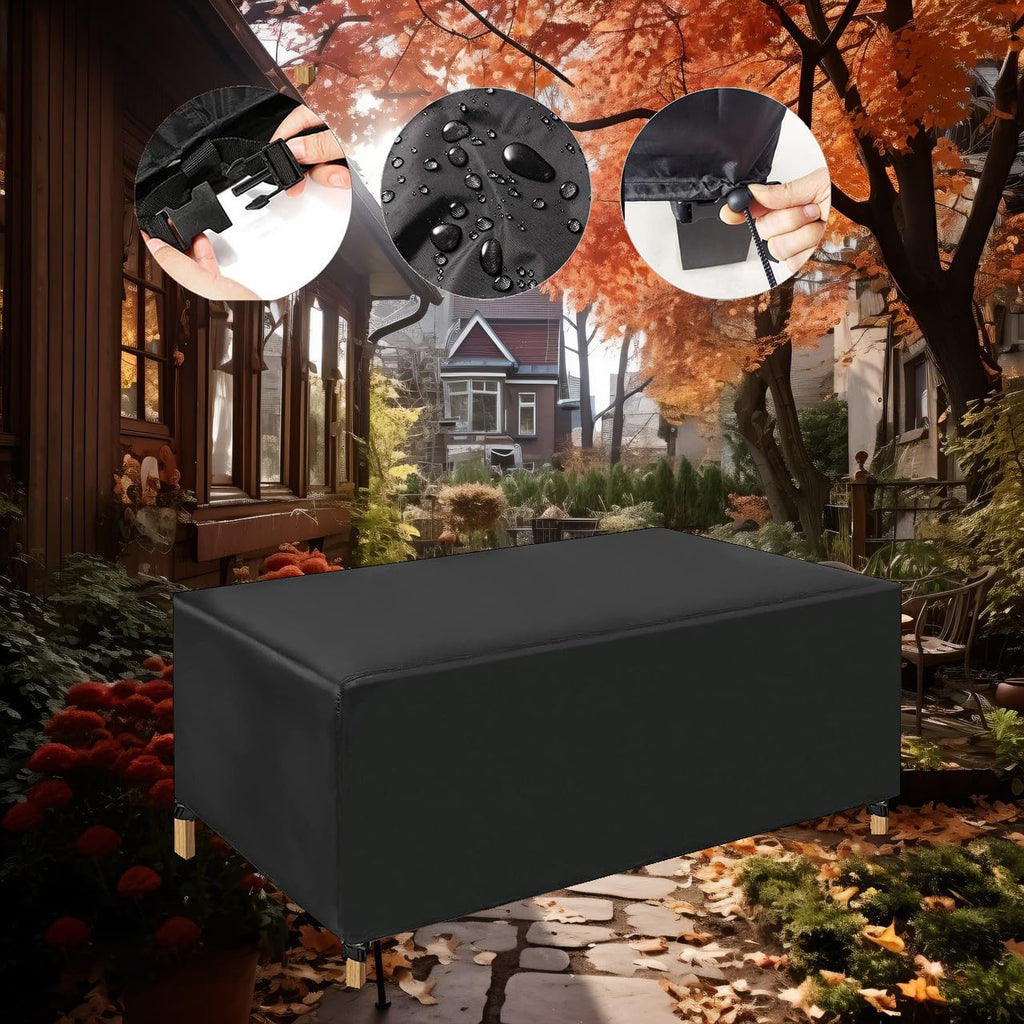 Black 420D Oxford Waterproof Patio Table Cover W4826