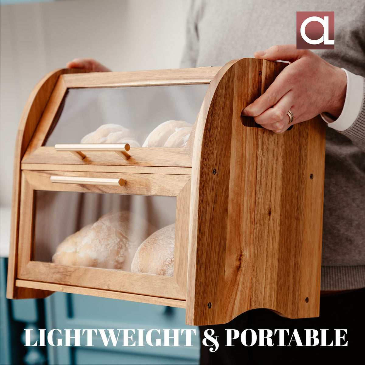 Acacia Wooden Bread Box N84437