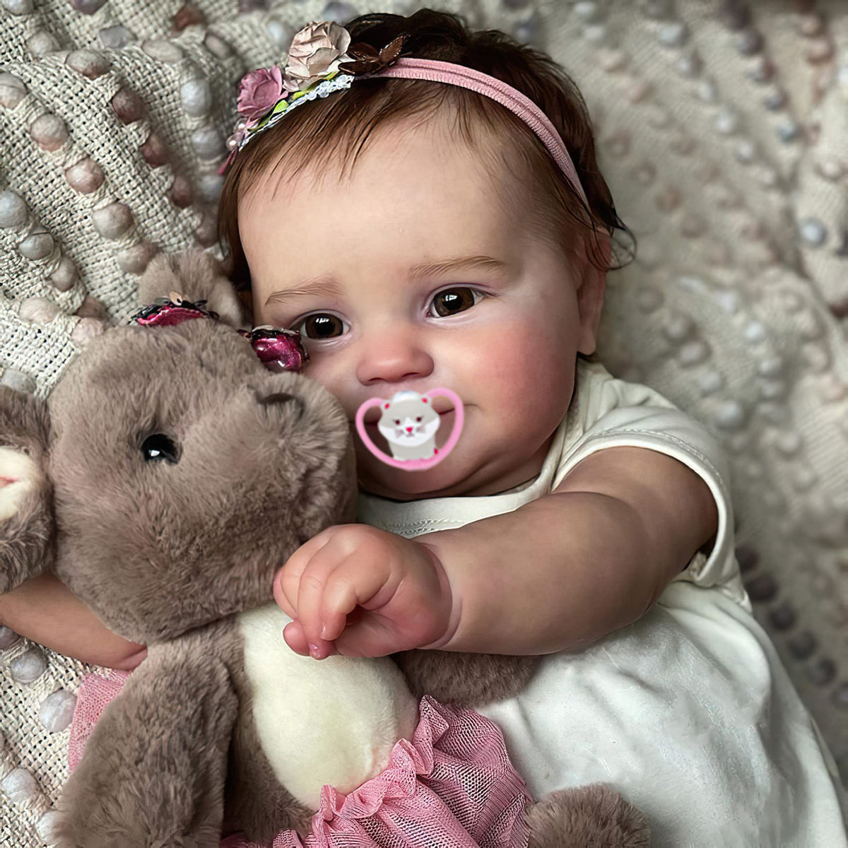20 Inches Real Baby Size Rooted Hair Silicone Vinyl Reborn Baby Doll K814