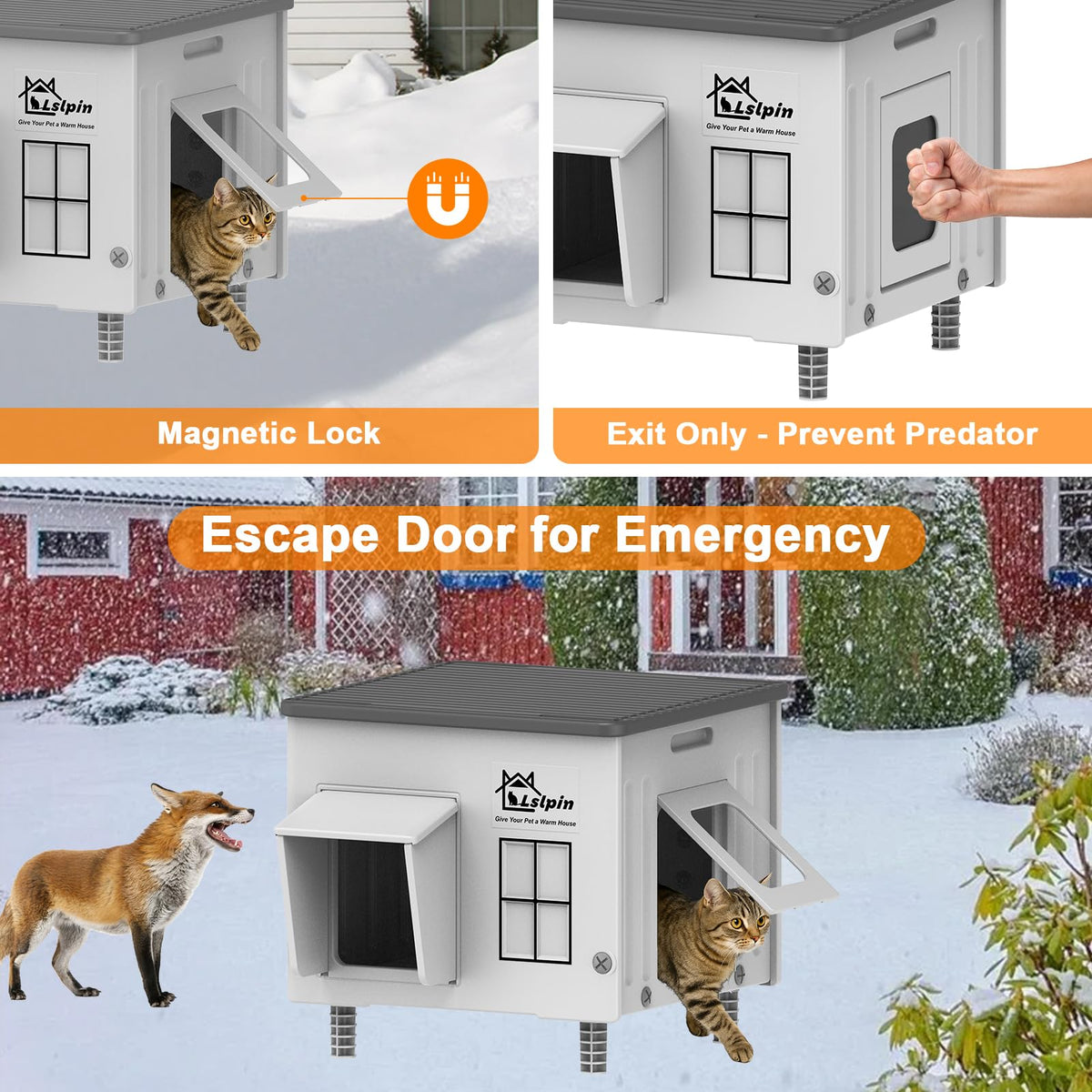 Heated Insulated Elevated Cat House X2756