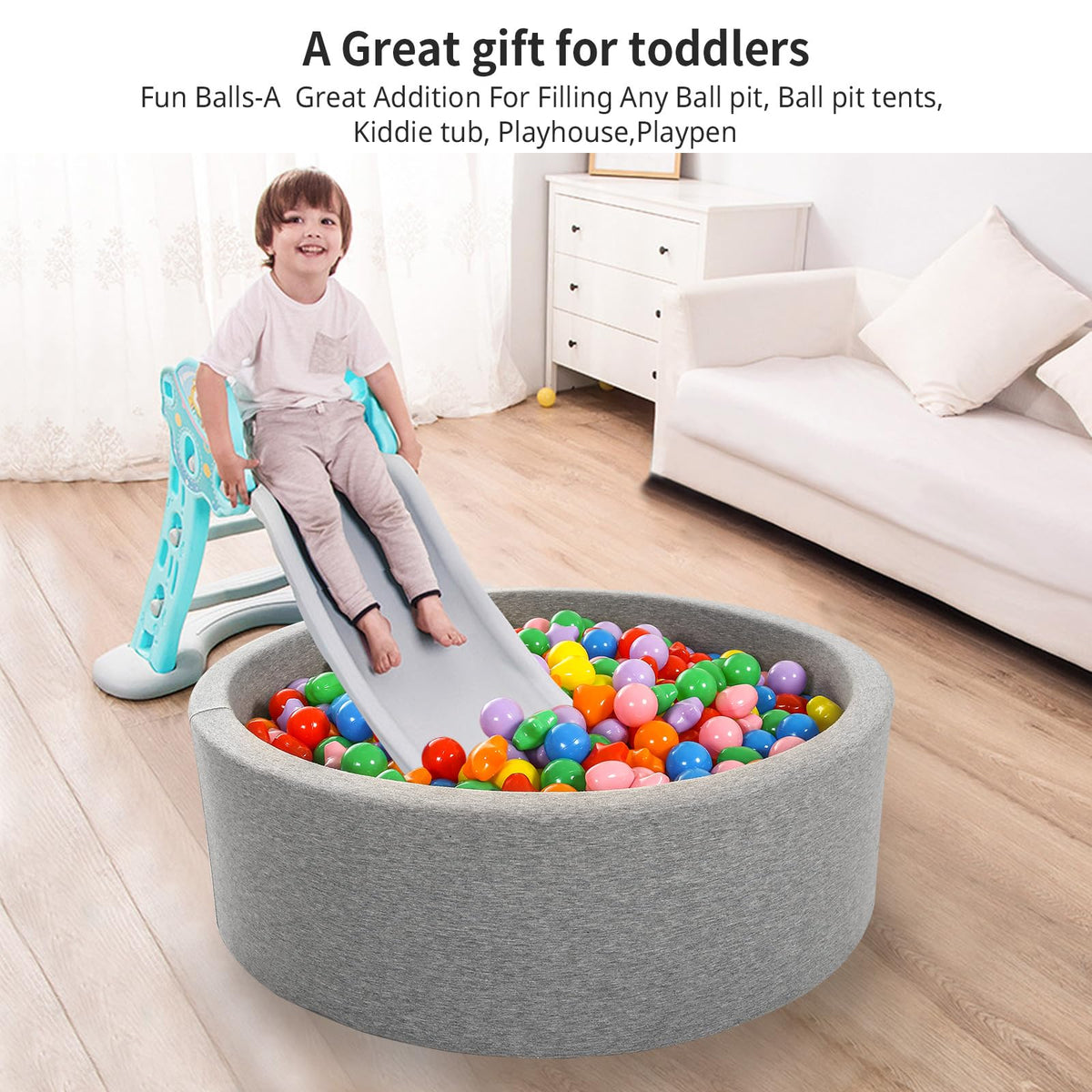 100 200 500 Plastic Balls for Toddlers Phthalate Free BPA Free Non-Toxic Crush Proof Y44191