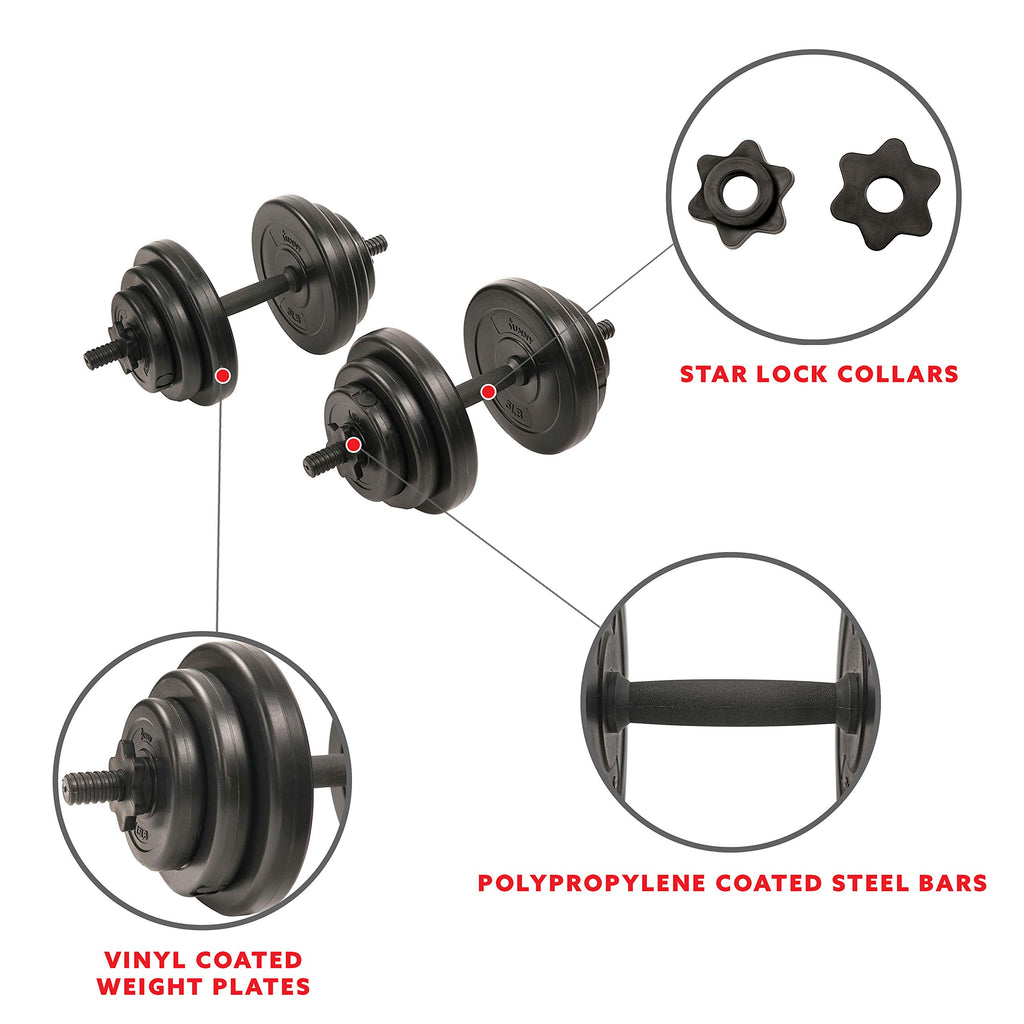 40 Lb Vinyl Dumbbell Set Hand Weights J59975