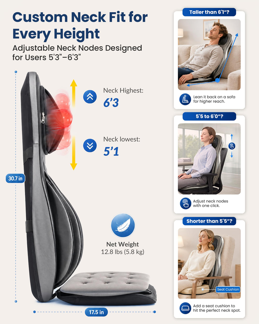 Shiatsu Neck & Back Massager with Heat A481