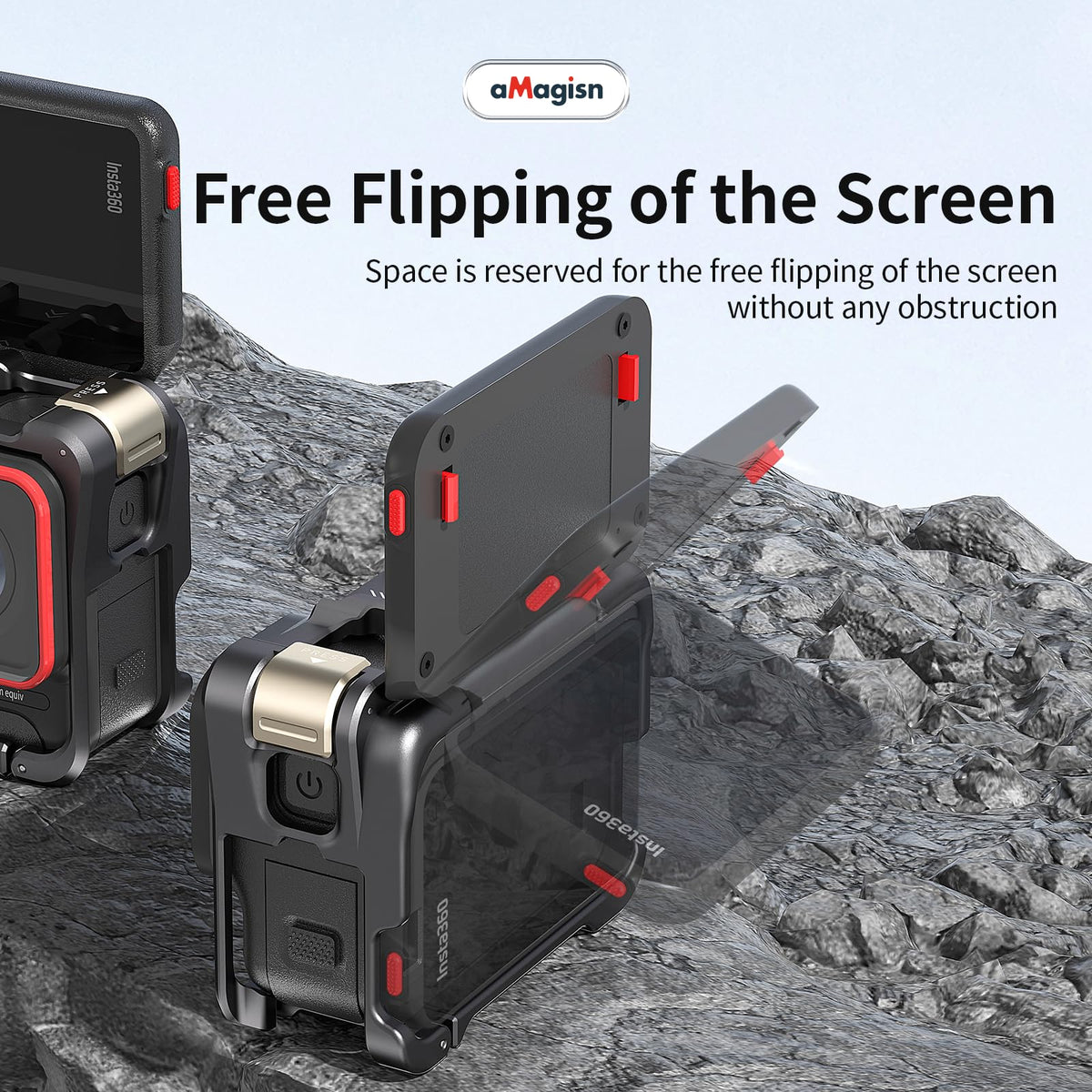 Aluminum Metal Frame Cage Case Bag with Silicone Lens Cap Screen Protector Camera Accessories Kit C354254