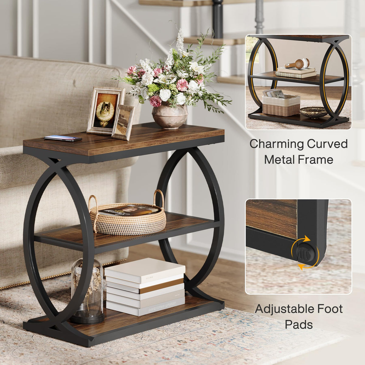 3-Tier Narrow End Table Z21409