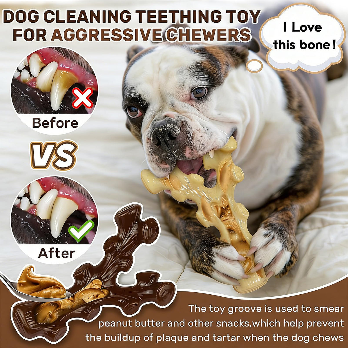 2 Pack Dog Chew Toys for Medium Large Breed F838