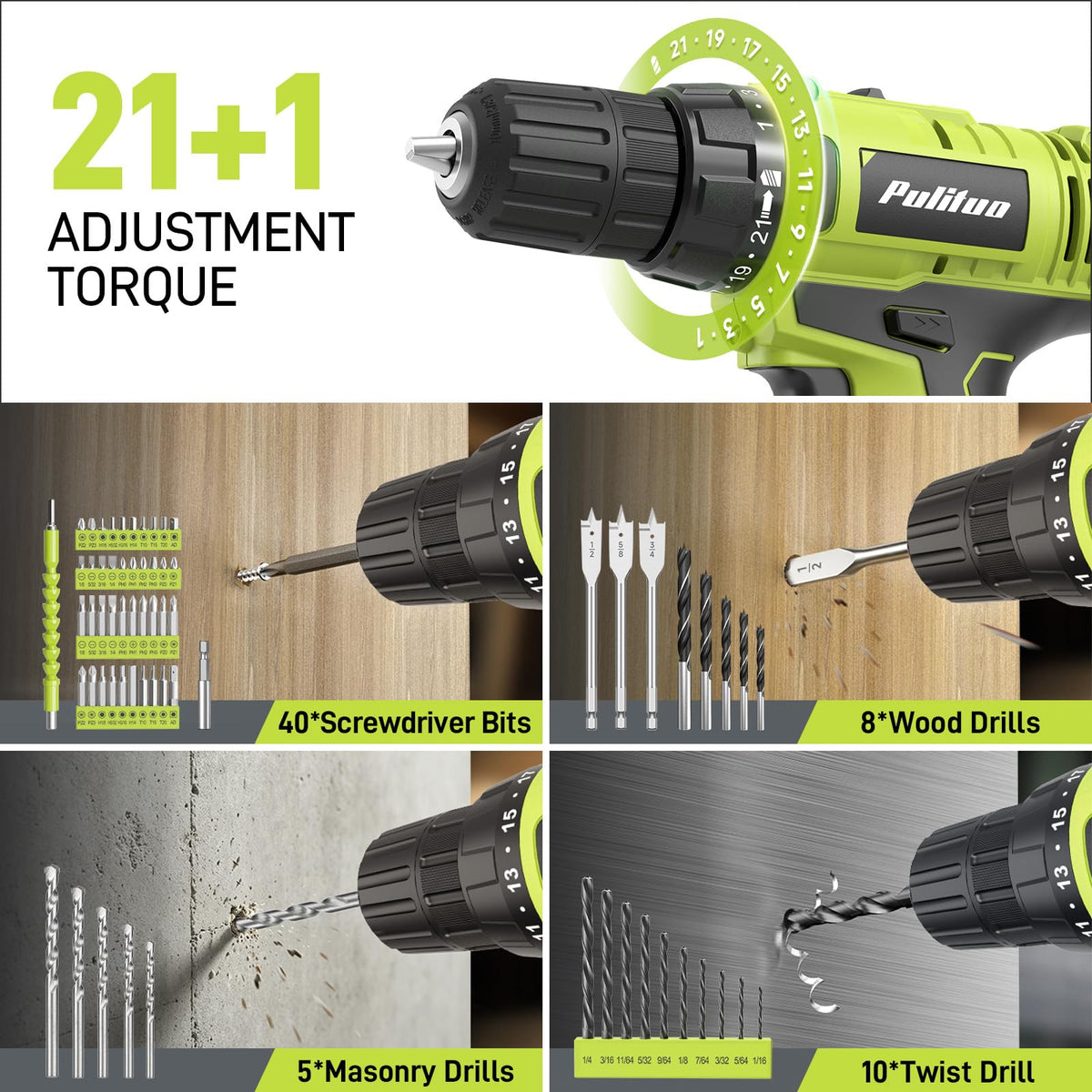 199-Piece 20V Cordless Drill Driver Power Tool Set with Toolbox K820428