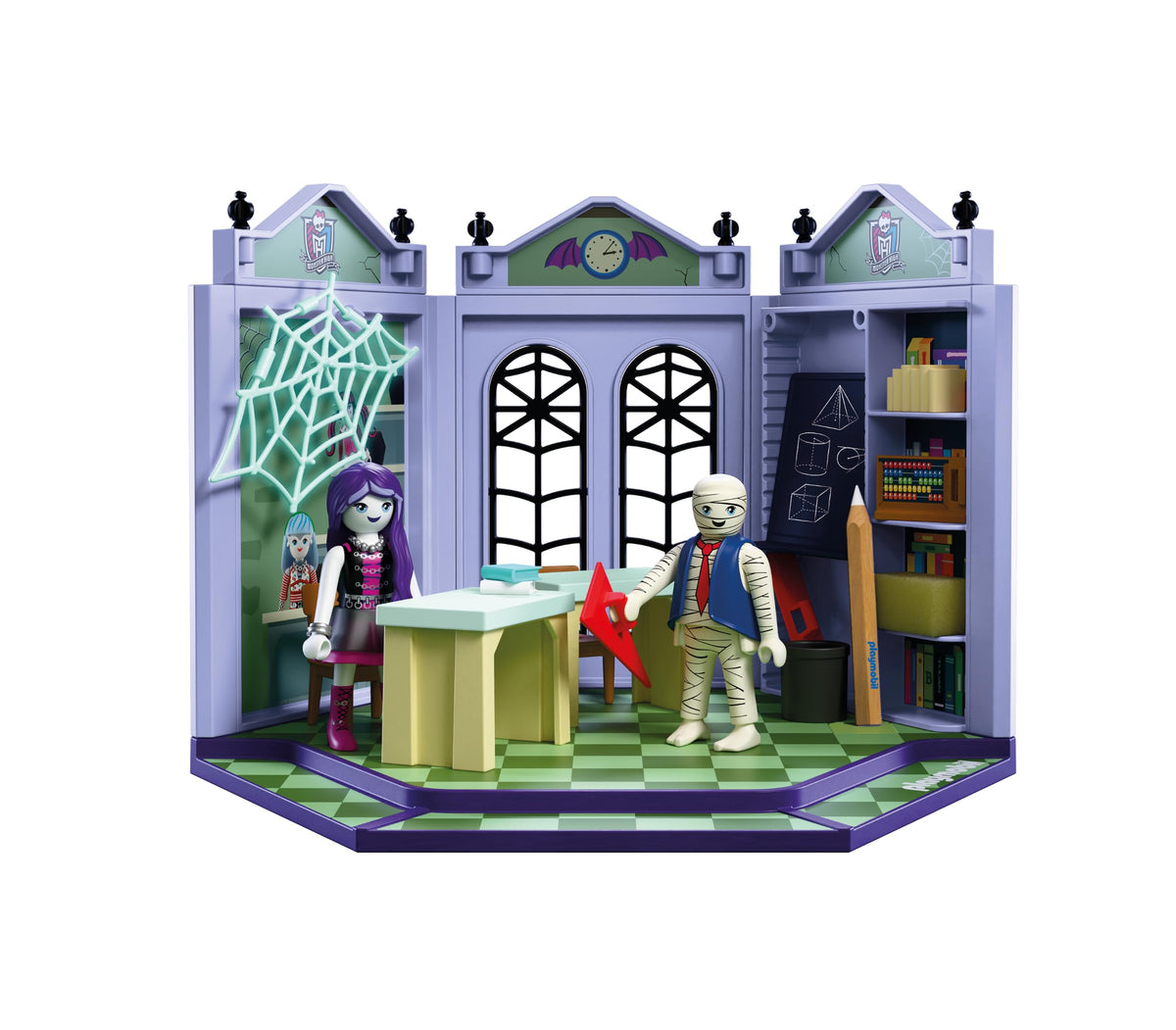 Monster High Classroom Playset with Blackboard & Glow‑in‑the‑Dark Spider Web V325