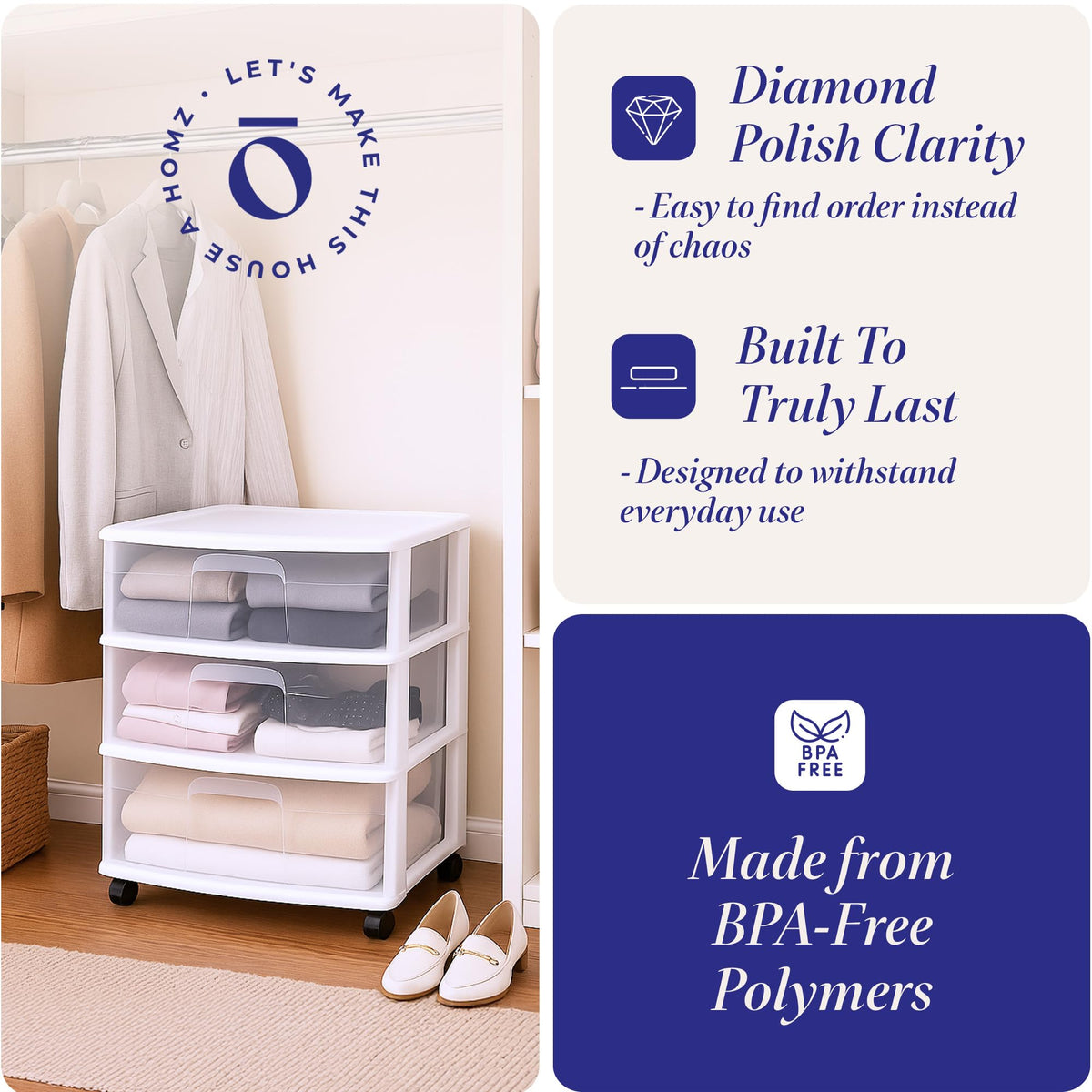 White 3-Tier Storage Cart 2 Pack T7475