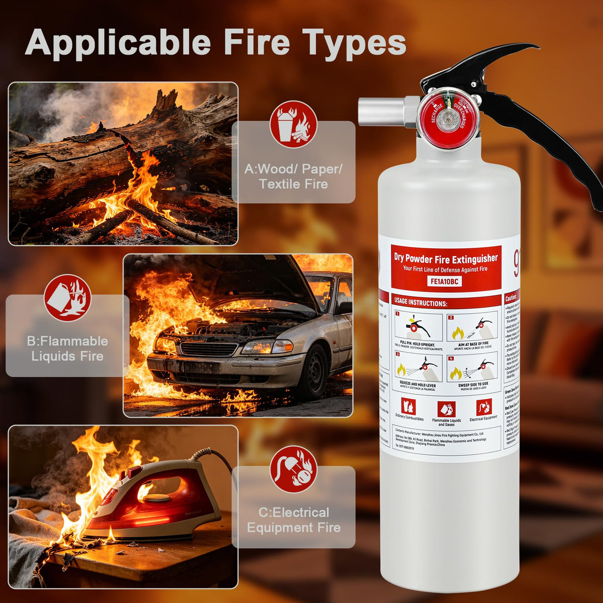 2.5 lb ABC Dry Chemical Fire Extinguisher V6244