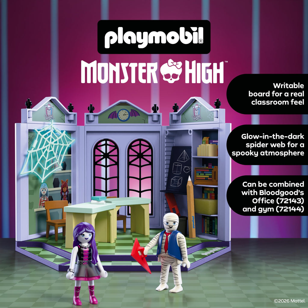 Monster High Classroom Playset with Blackboard & Glow‑in‑the‑Dark Spider Web V325
