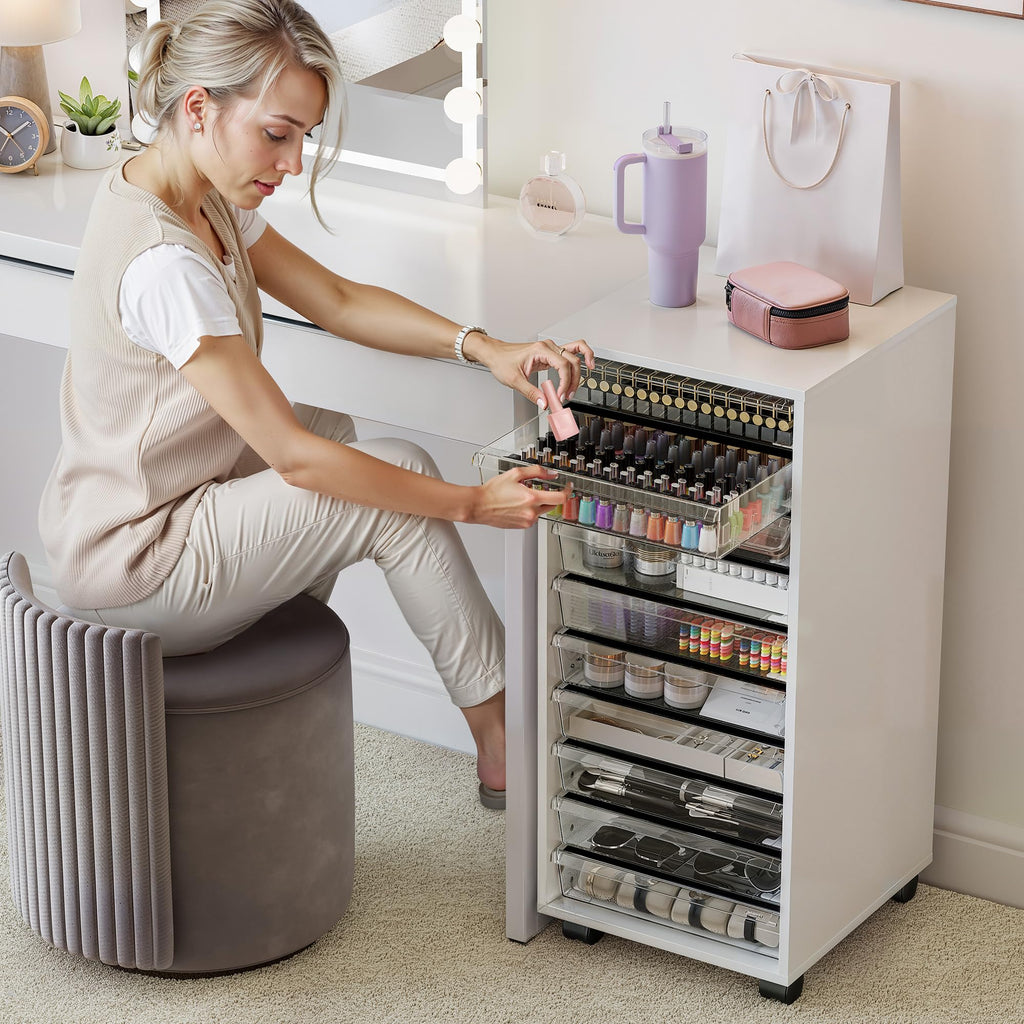 White 10 Drawer Rolling Storage Cart H66741