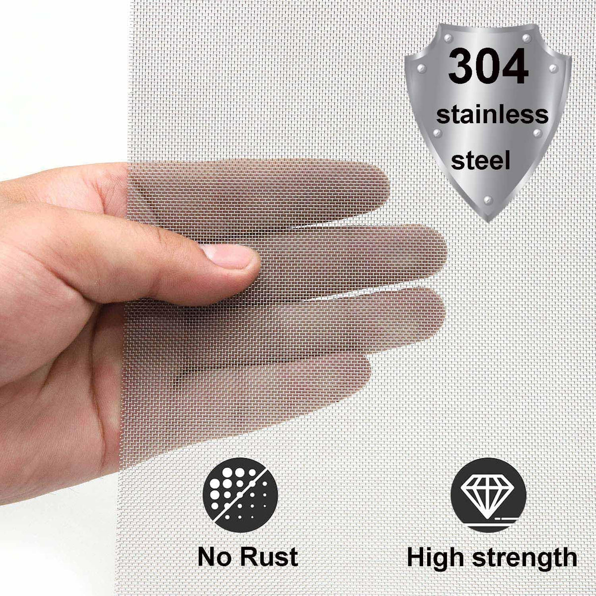 Stainless Steel Wire Mesh Screen 15.7 X 47 in 20 Mesh O833157