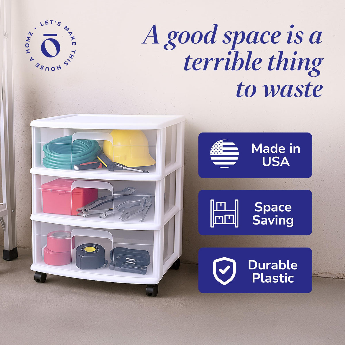 White 3-Tier Storage Cart 2 Pack T7475