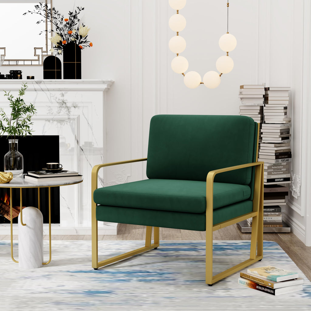 Velvet Accent Chair Set of 2 Green G9822