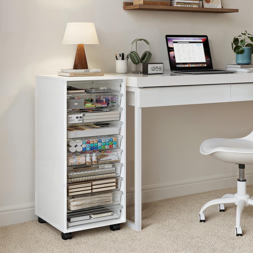 White 10 Drawer Rolling Storage Cart H66741