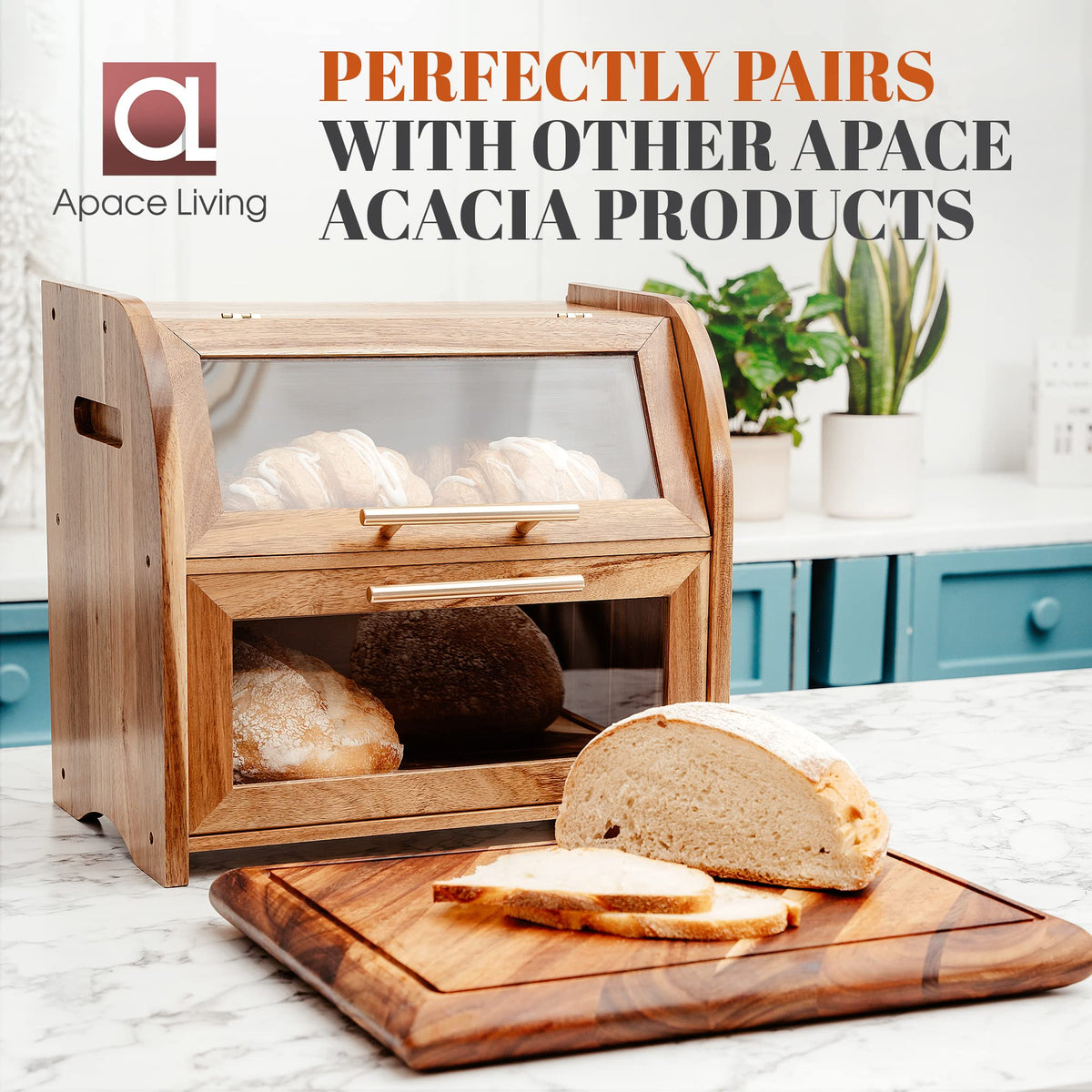 Acacia Wooden Bread Box N84437