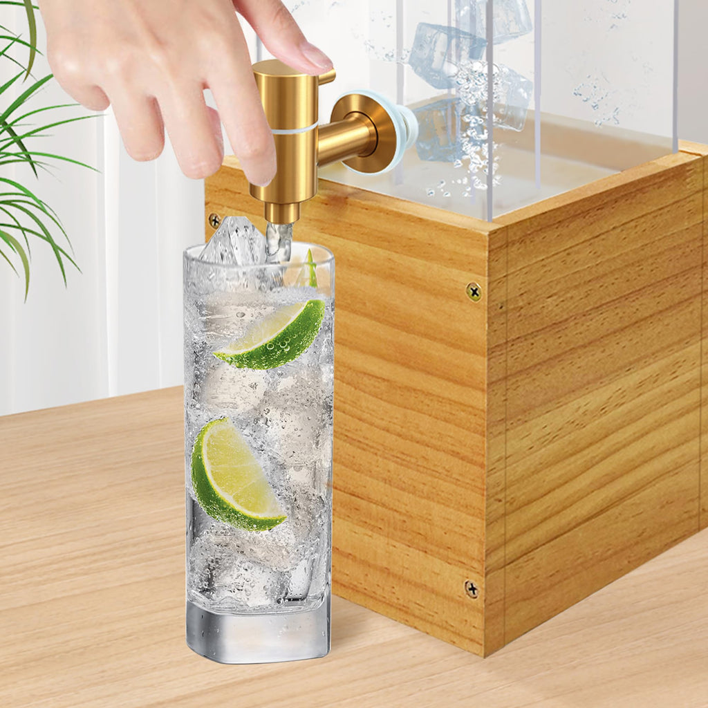 1.8 Gallon Drink Dispenser with Wood Stand S8713