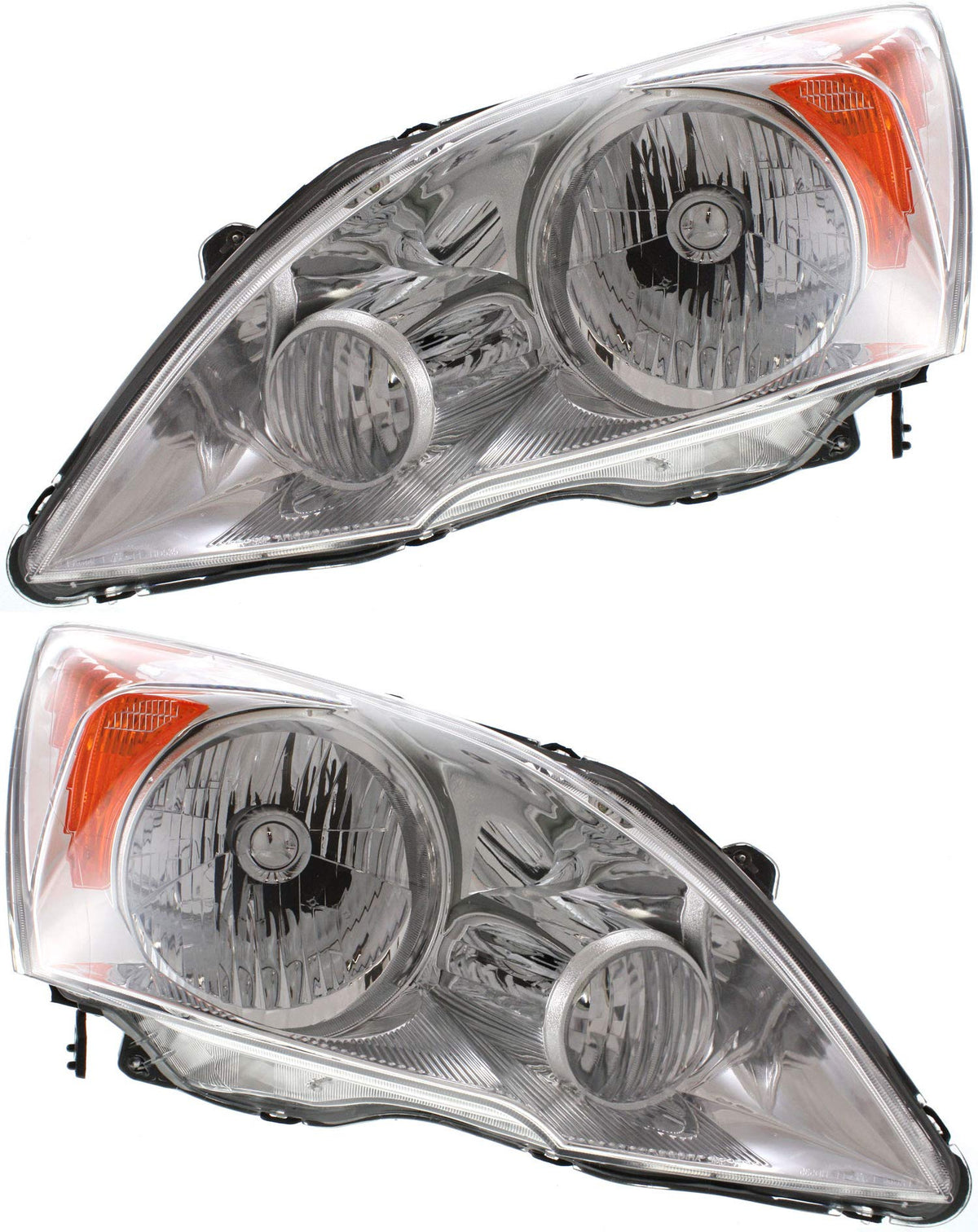 Headlights Lens and Housing Pair/Set for Honda CR-V, Right and Left, Halogen E837