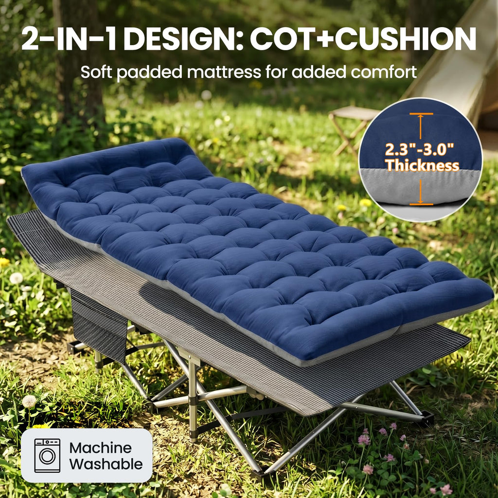 Folding Camping Cot with Mattress, 2 Pack U84090
