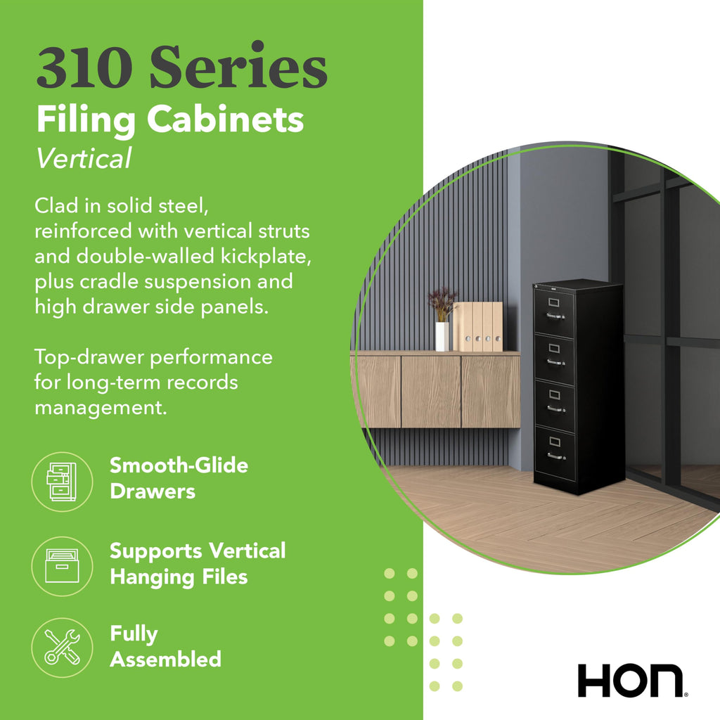 Black 4 Drawer File Cabinet P39272