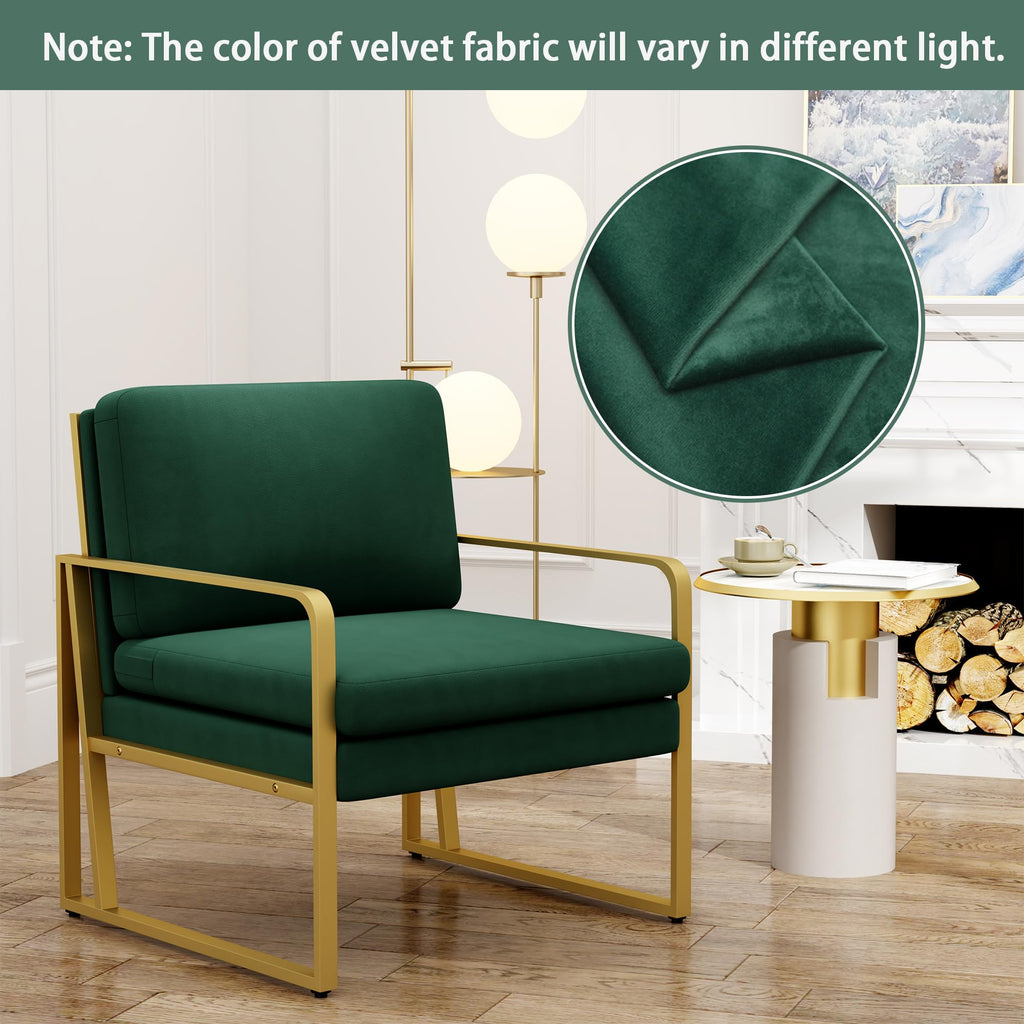 Velvet Accent Chair Set of 2 Green G9822