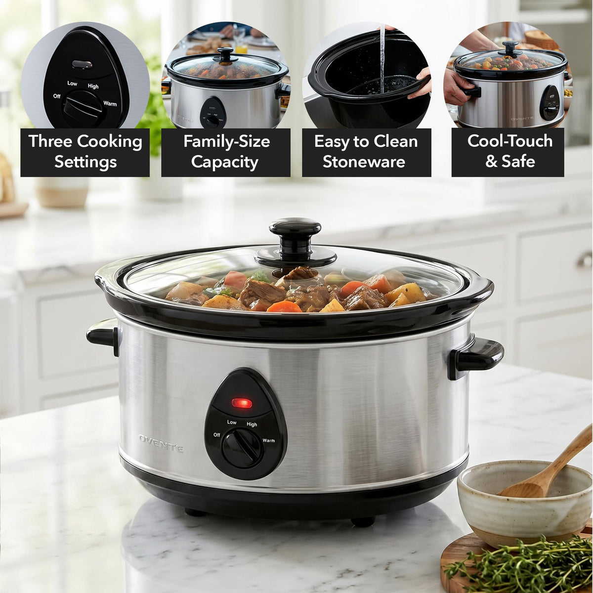 3.7 Qt Electric Slow Cooker F21162