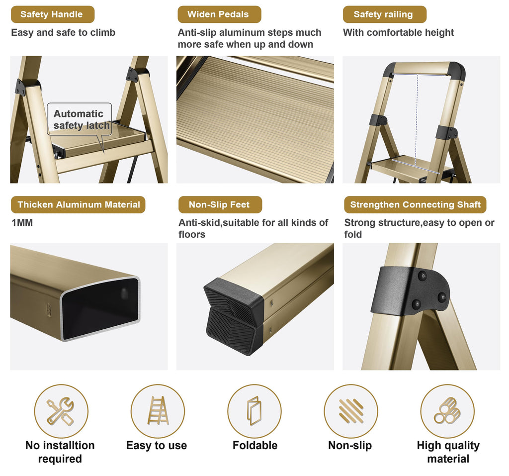 4 Step Aluminum Folding Ladder P163