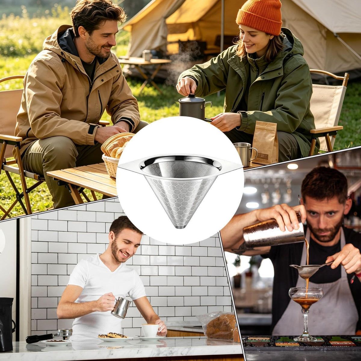 Stainless Steel Fine Mesh Drip Coffee Filter X60574