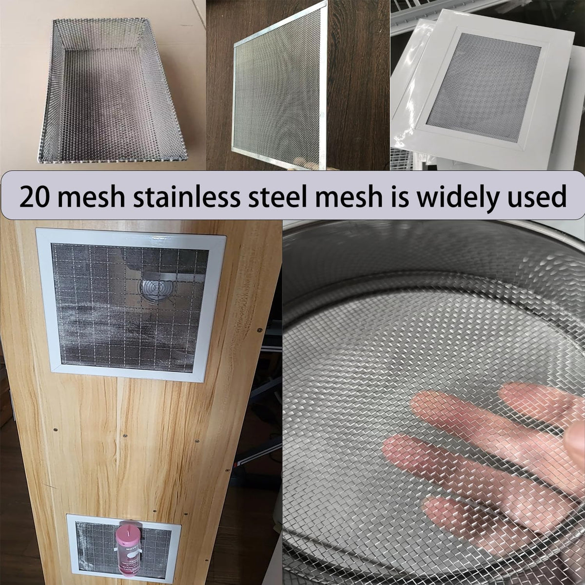 Stainless Steel Wire Mesh Screen 15.7 X 47 in 20 Mesh O833157
