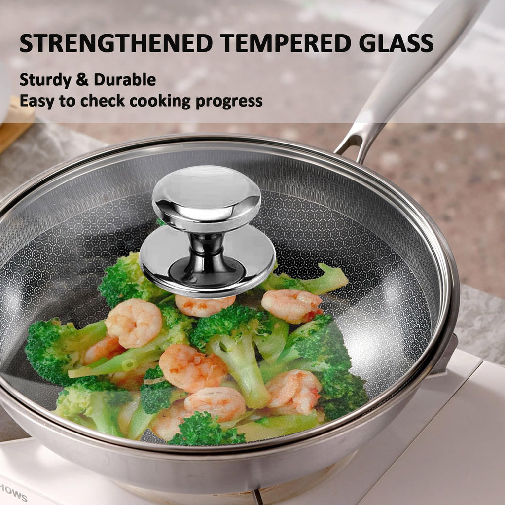 Glass Lids for Frying Pans, Pots, Cast Iron Pans I628