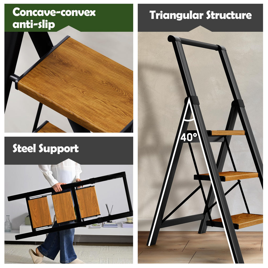3 Step Aluminum Foldable Step Stool S5712